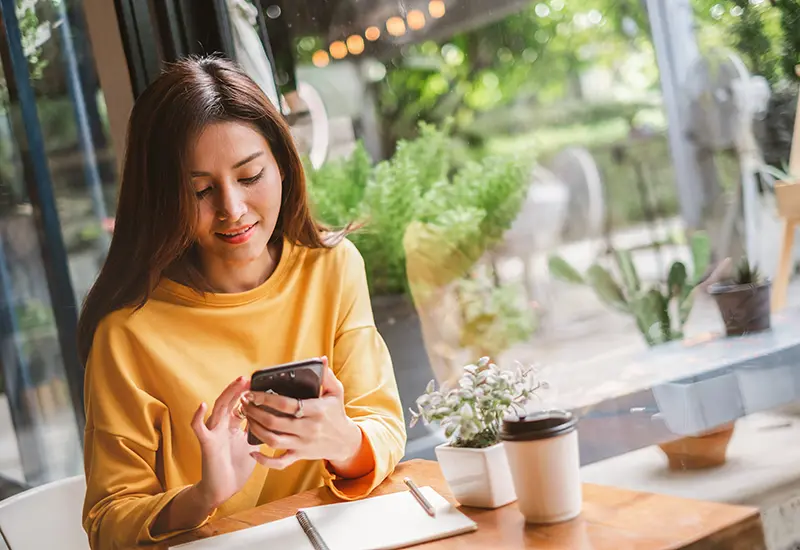 woman on phone